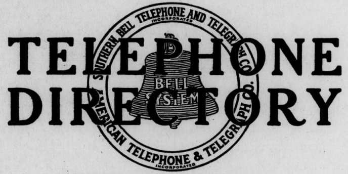 The words 'Telephone Directory' over a bell shaped logo